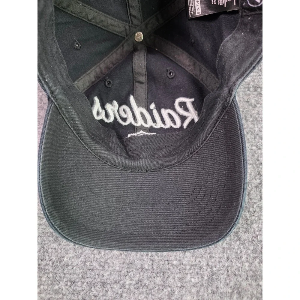 '47 Brand Clean Up Hat Womens OSFM Black Raiders NFL Embroidered Strapback‎ Cap